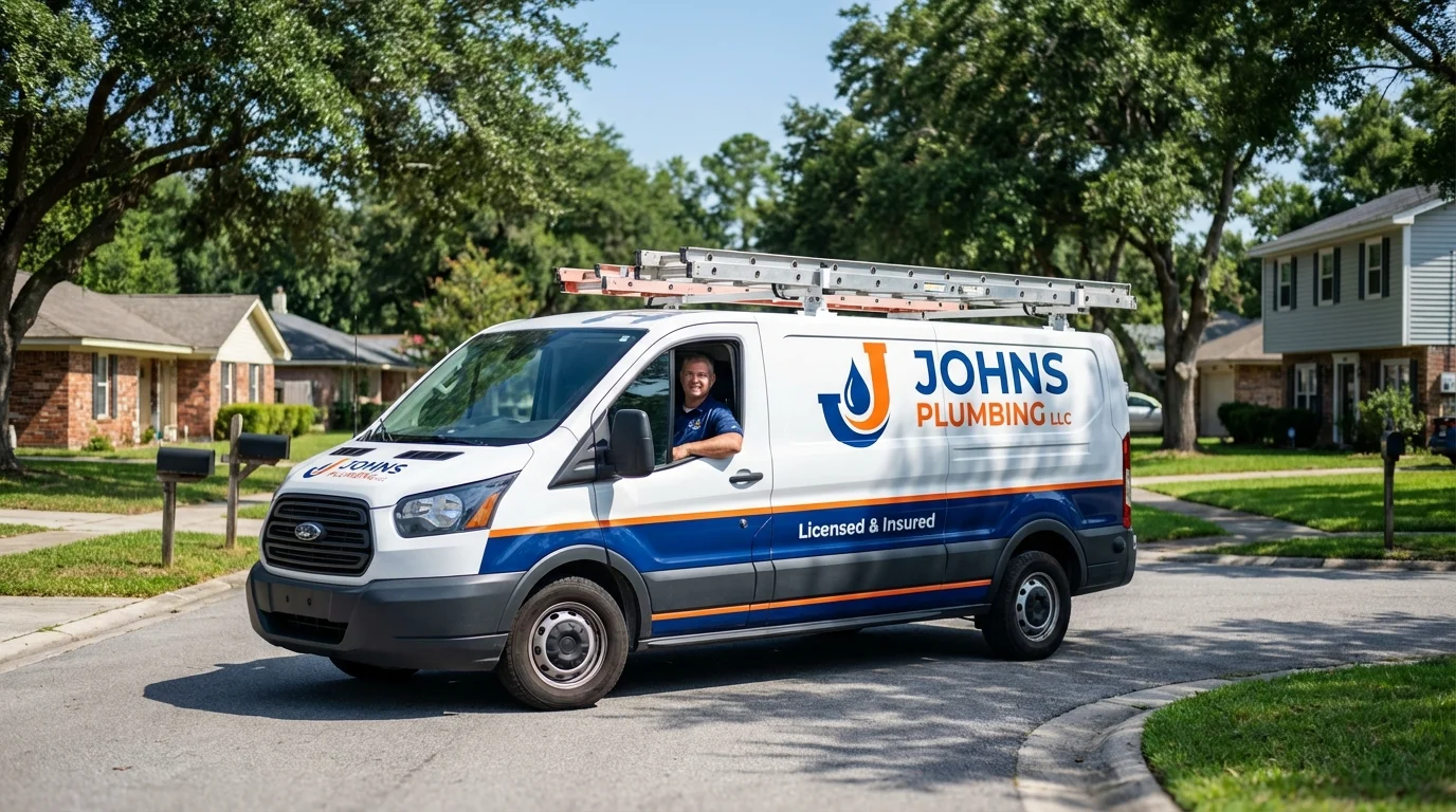 Johns Plumbing LLC service van in Eaton Rapids, MI