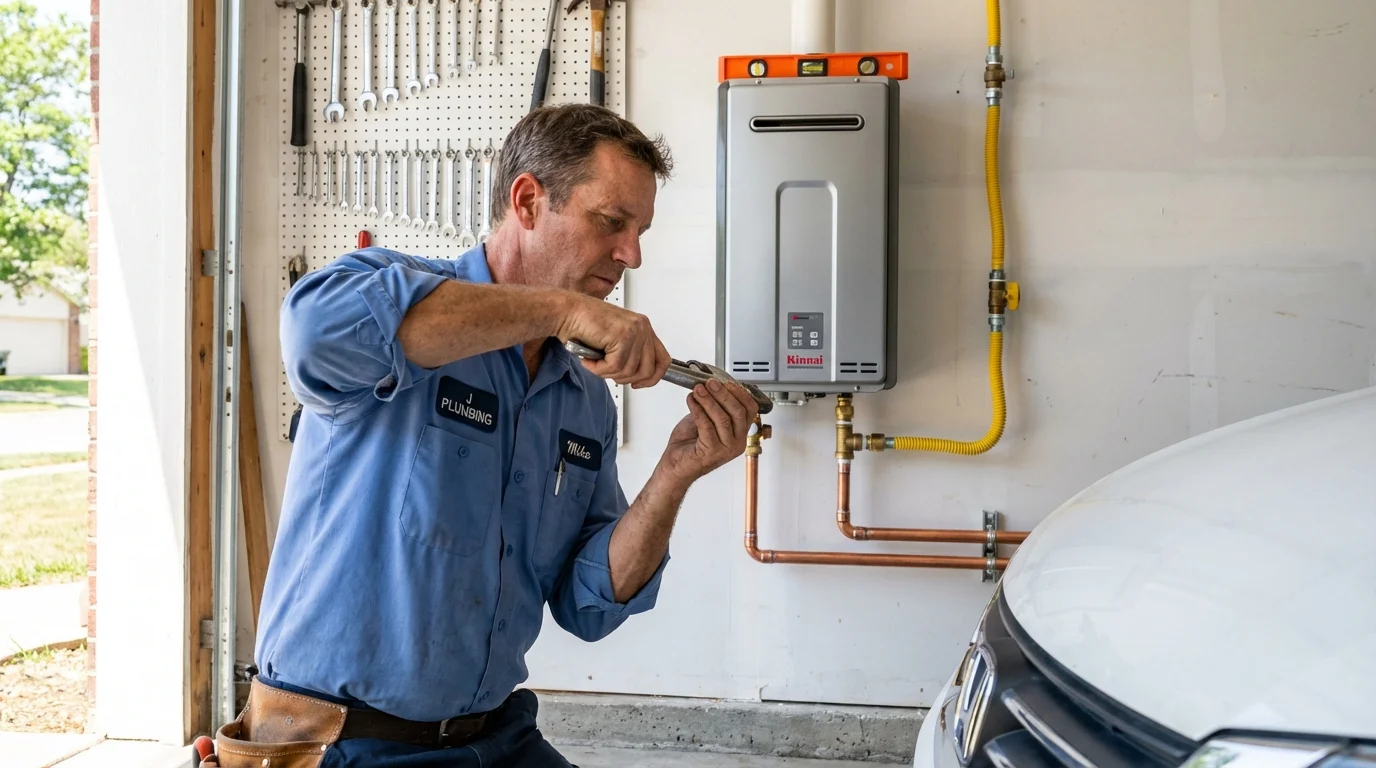 Tankless water heater installation by a Johns Plumbing LLC plumber in Eaton Rapids